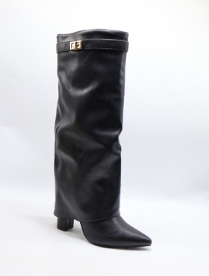 Kozaki damskie ocieplane na obcasie (36-41) HQ379 BLACK