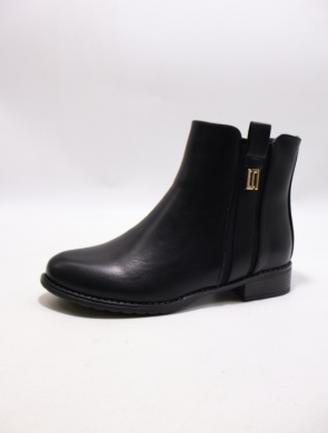 Botki damskie ocieplane na płaskim (36-41) H2178B BLACK/PU