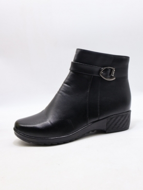 Botki damskie ocieplane na koturnie (37-42) 430-10 BLACK