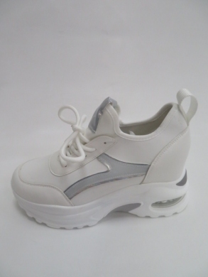 Buty sportowe damskie na koturnie (36-41) AB123 WHITE