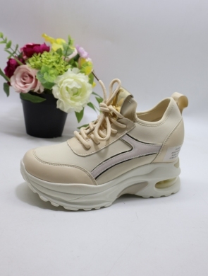 Buty sportowe damskie na koturnie (36-41) AB123 BEIGE