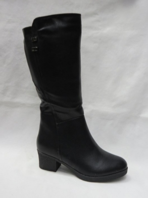 Kozaki damskie ocieplane na obcasie (36-41) G3499G BLACK