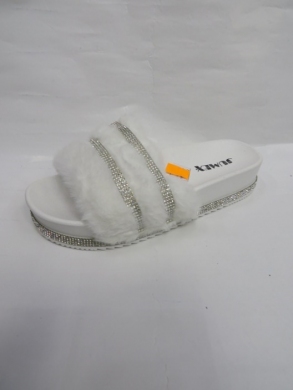 Klapki damskie z futerkiem (36-41) 67011 WHITE
