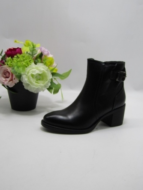 Botki damskie ocieplane na obcasie (36-41) 1356 BLACK