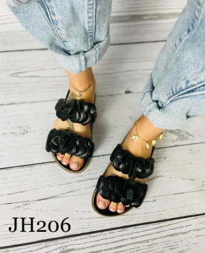 Klapki damskie na płaskim (36-41) JH206 BLACK