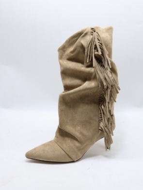 Kozaki damskie na szpilce (36-41) LA317 KHAKI