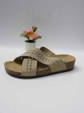 Klapki damskie na koturnie (36-41) FRS-66 BEIGE