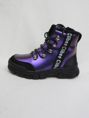 Botki dziewczęce ocieplane (26-31) H299 BLACK/PURPLE
