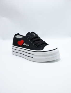 Trampki damskie na płaskim (36-41) L-86 BLACK