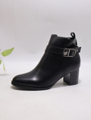 Botki damskie ocieplane na obcasie (36-41) 1357 BLACK