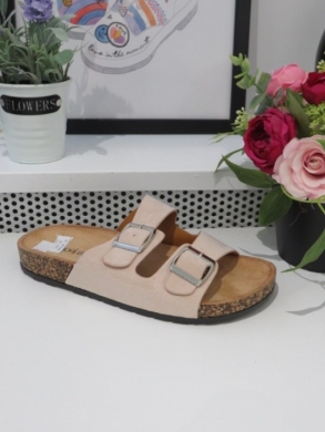 Klapki damskie na płaskim (36-41) W87 BEIGE