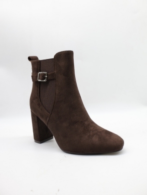 Botki damskie ocieplane na obcasie (36-41) 9189 BROWN
