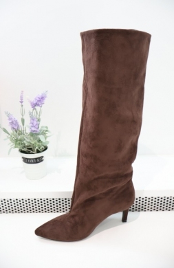 Kozaki damskie na szpilce (36-41) WZ20 BROWN