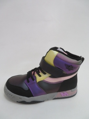 Botki dziewczęce ocieplane (32-37) P682 BLACK/PINK