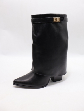 Kozaki damskie ocieplane na obcasie (36-41) RXJ255 NOIR