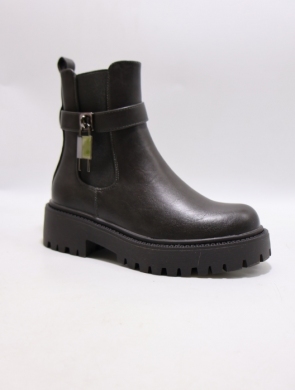 Botki damskie ocieplane na płaskim (36-41) SA7008-6 GREY