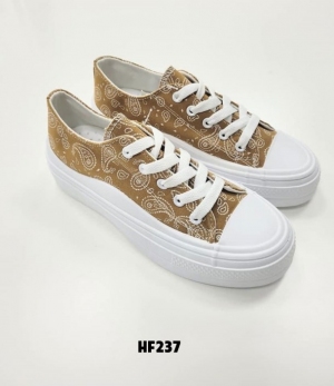 Trampki damskie na płaskim (36-41) HF237 KHAKI