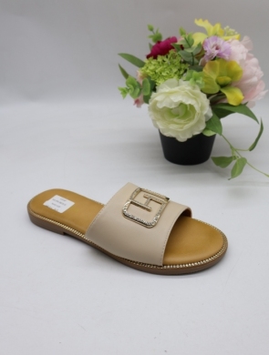Klapki damskie na płaskim (36-41) ML354 BEIGE
