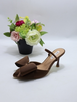 Klapki damskie na szpilce (36-41) G30 BROWN
