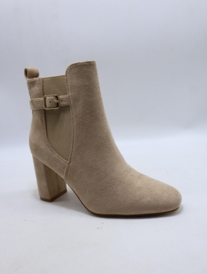 Botki damskie ocieplane na obcasie (36-41) 9189 BEIGE