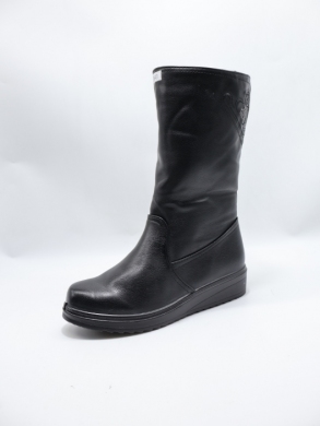 Kozaki damskie ocieplane na płaskim (39-43) 2323-6 BLACK