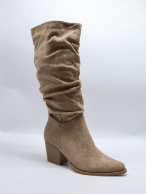 Kozaki damskie ocieplane na obcasie (36-41)  WZ-111 KHAKI