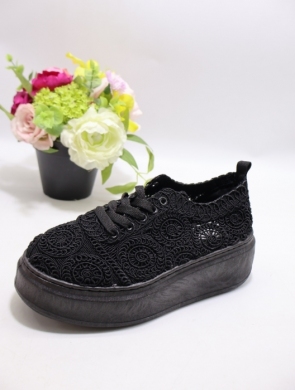 Buty sportowe damskie na płaskim (36-41) 9177 BLACK