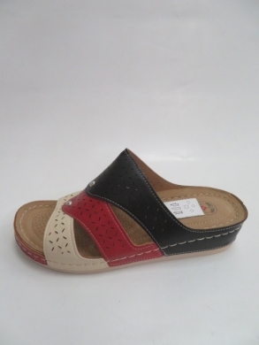 Klapki damskie na płaskim (36-41) 1109 BLACK/RED