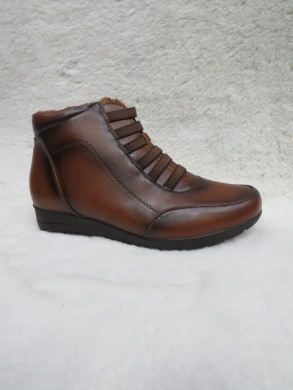 Botki damskie ocieplane na płaskim (36-41) 61708 BROWN