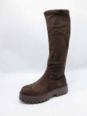 Kozaki damskie na płaskim (36-41) 68226 BROWN