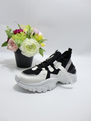 Buty sportowe damskie na płaskim (36-41) 2201A BLACK