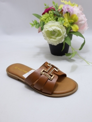 Klapki damskie na płaskim (36-41) SU073 CAMEL