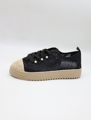 Trampki damskie na płaskim (36-41) SG-225 BLACK