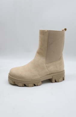 Botki damskie na płaskim (36-41) A299 BEIGE/SU