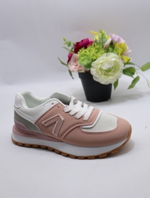 Buty sportowe damskie na płaskim (36-41) 1775 WH/PINK