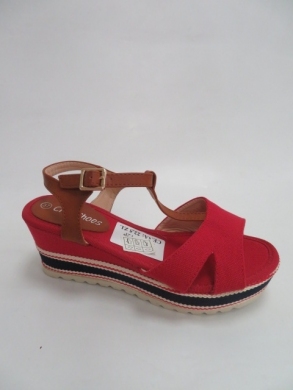 Sandały Damskie na koturnie (36-41) H-38 RED