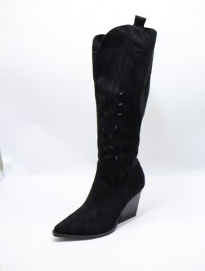 Kozaki damskie na obcasie (36-41) 1126-16 BLACK