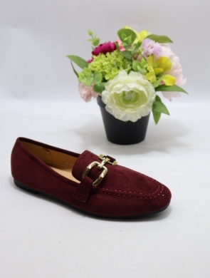Mokasyny damskie na płaskim (36-41) H8-967 WINE/RED