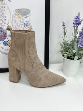 Botki damskie na obcasie (36-41) 5730 KHAKI