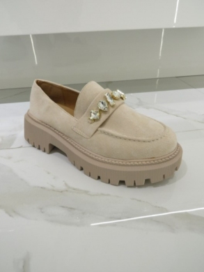 Mokasyny damskie na koturnie (36-41) H8-261 BEIGE
