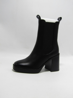 Botki damskie ocieplane na obcasie (36-41) 8600 BLACK