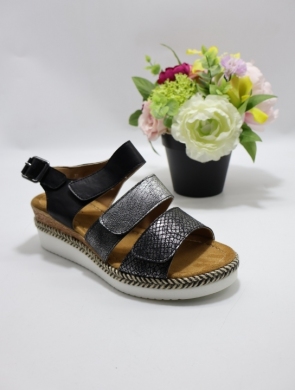 Sandały damskie na koturnie (36-41) F6713 BLACK