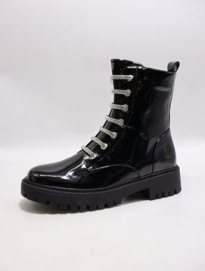 Botki damskie ocieplane na płaskim (36-41) SA3012-20 BLACK