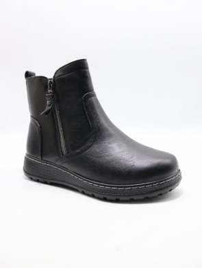 Botki damskie ocieplane na płaskim (36-41) 60933 BLACK