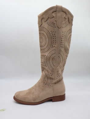 Kozaki damskie na płaskim (36-41) H198 KHAKI