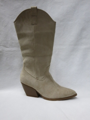 Kozaki damskie na obcasie (36-41) 7623 BEIGE