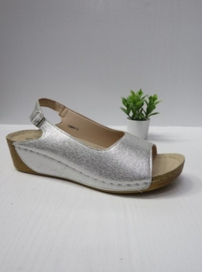 Sandały damskie na koturnie (36-41) C9904-12 SILVER