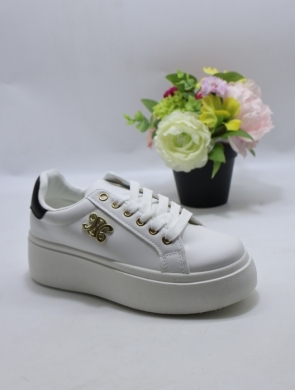 Buty sportowe damskie na płaskim (36-41) DH-31 WH/BL