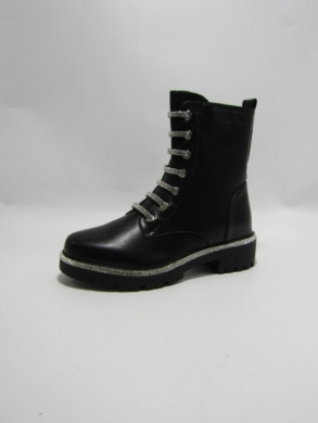 Botki damskie ocieplane na płaskim (36-41) AM7517 BLACK