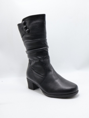 Kozaki damskie ocieplane na obcasie (36-41) 881-21 BLACK
